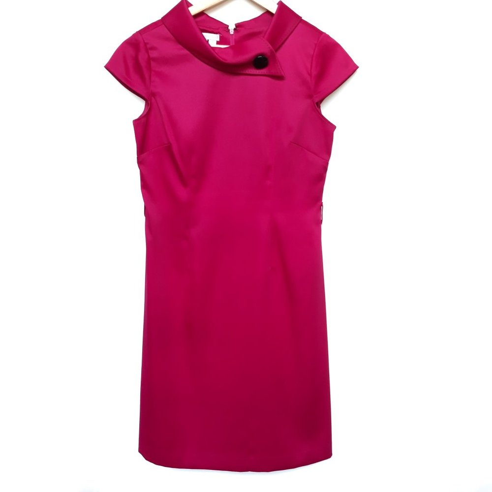 LONDON TIMES Hot Pink Cap Sleeve Shift Dress